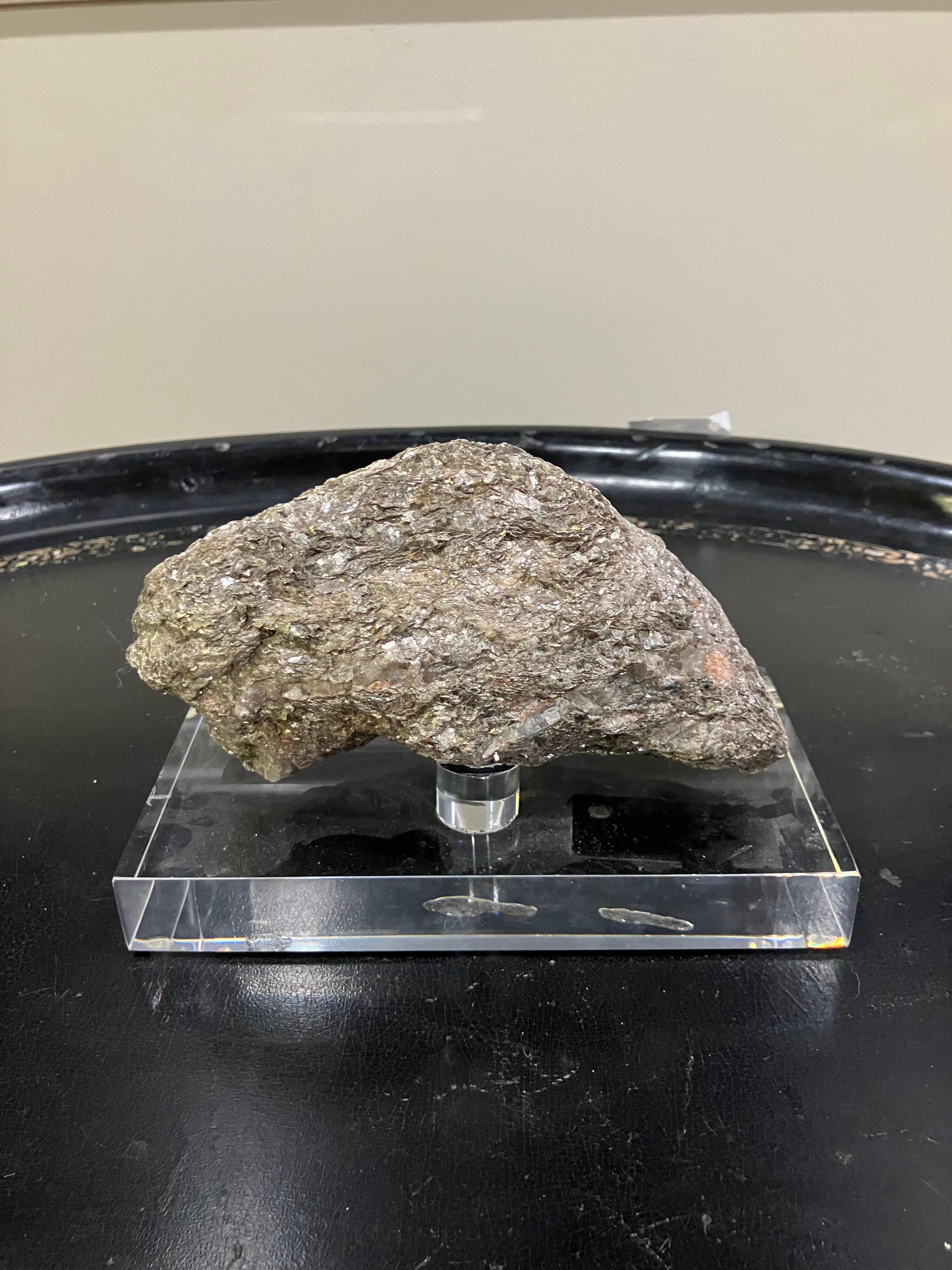 Small Selenite Specimen Mounted on Acrylic Block For Sale 1