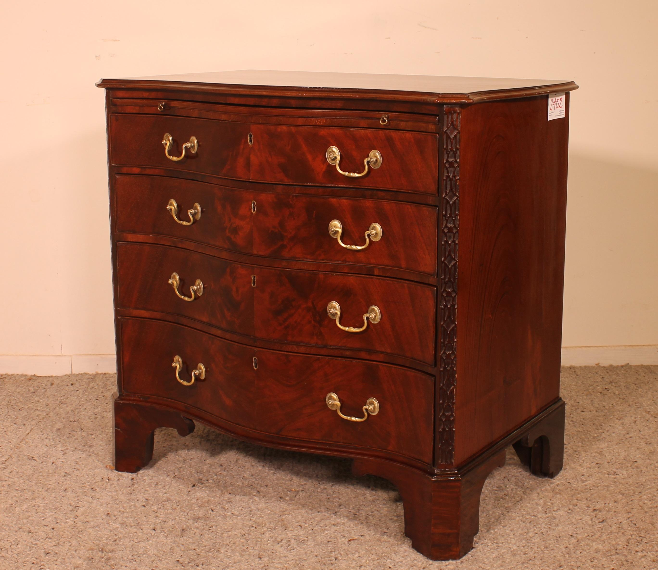 English Small Serpentine Chest of Drawers George III in Mahogany