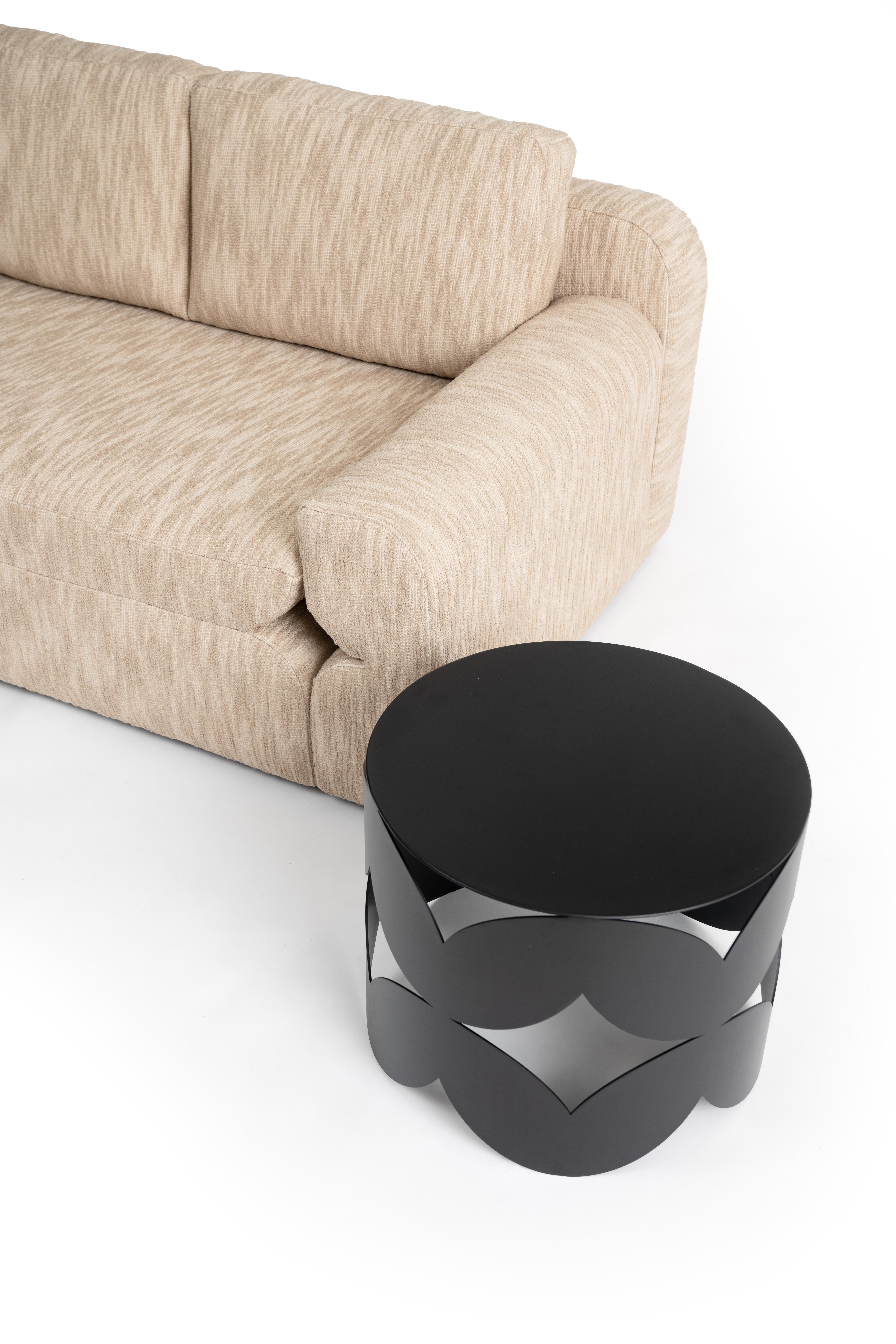 Steel Small Serpentine Coffee Table by RALPH M For Sale