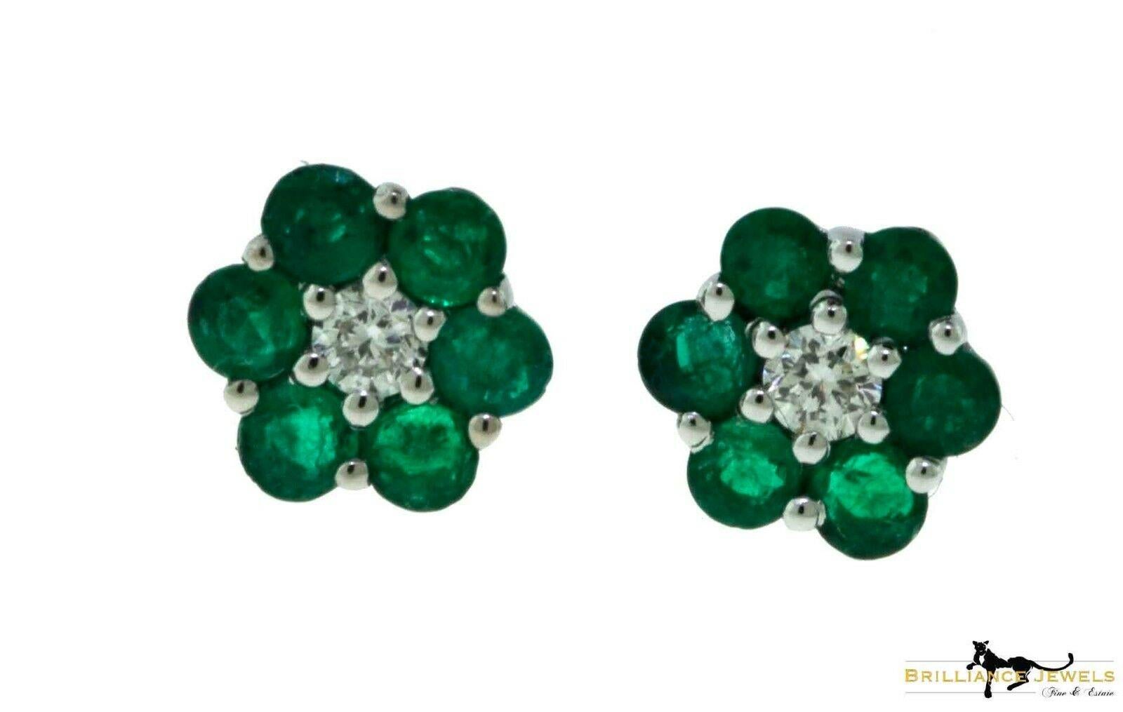 Brilliance Jewels, Miami
Questions? Call Us Anytime!
786,482,8100

Type: Small Studs

Metal: White Gold

Metal Purity: 18k

Stones: 12 Round Emeralds (6 each stud)

                2 Brilliant Cut Round Diamonds

Diamond Color: G

Diamond Color: