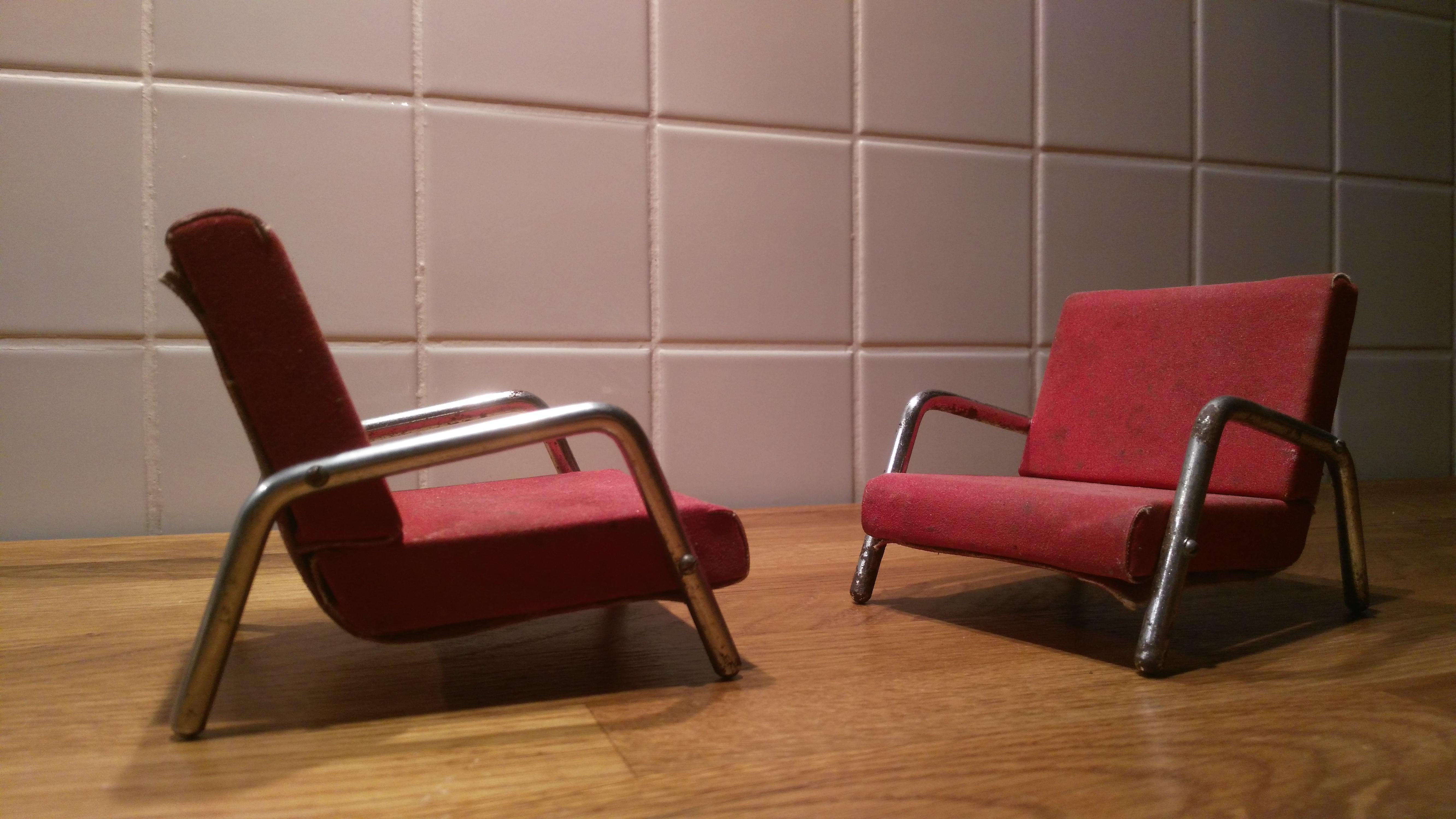 Mid-20th Century Small Set of Bauhaus Chrome Furniture for Children, 1940s For Sale