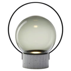 Small 'Sfera' Handblown Grey Glass Rechargeable Table Lamp for Brokis