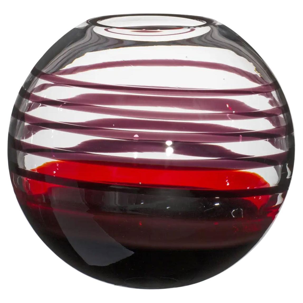 Small Sfera Vase in Black and Red by Carlo Moretti For Sale