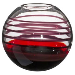 Petit vase Sfera en noir et rouge de Carlo Moretti