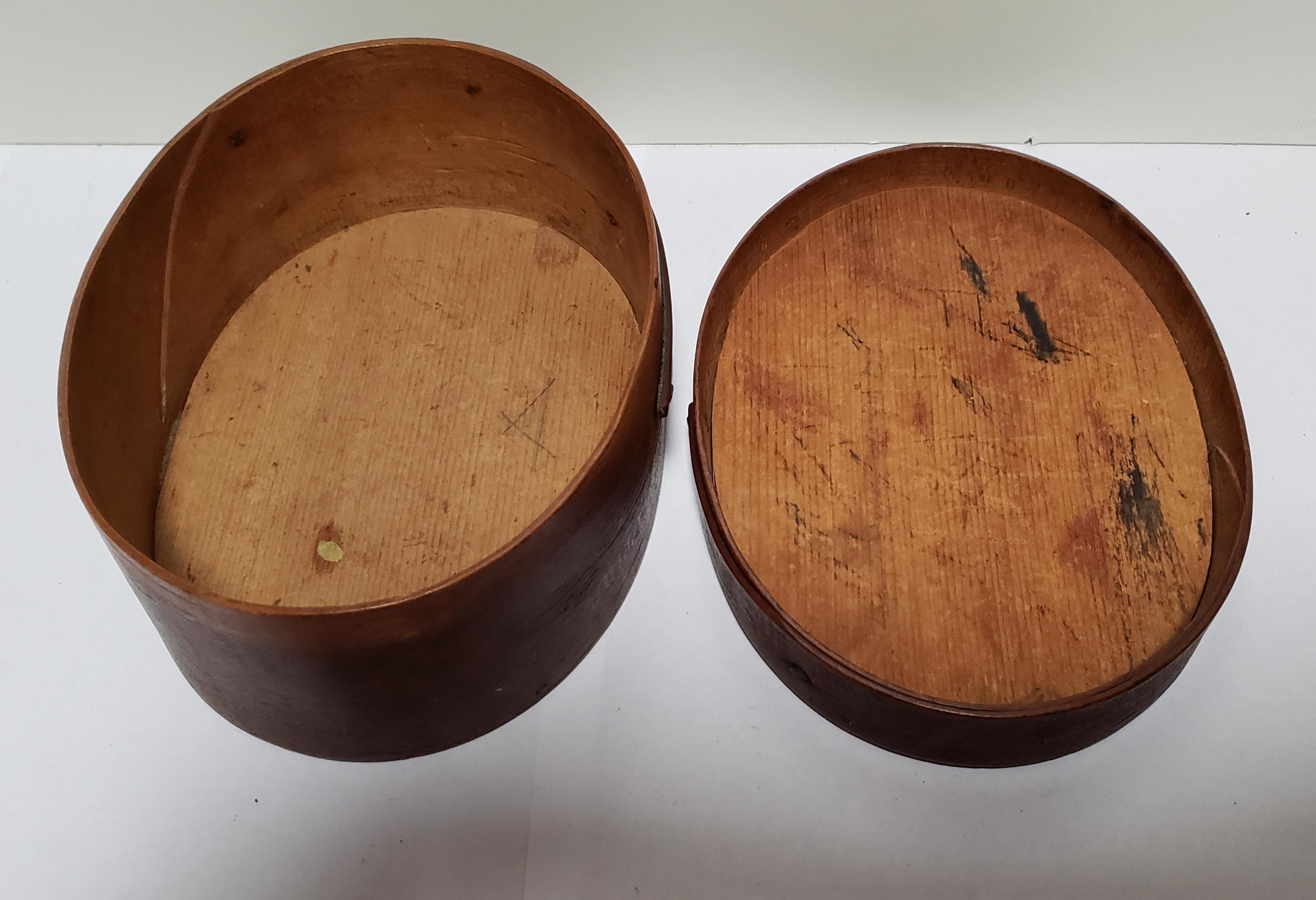 Wood  Shaker Small Covered Oval Box, circa 1890