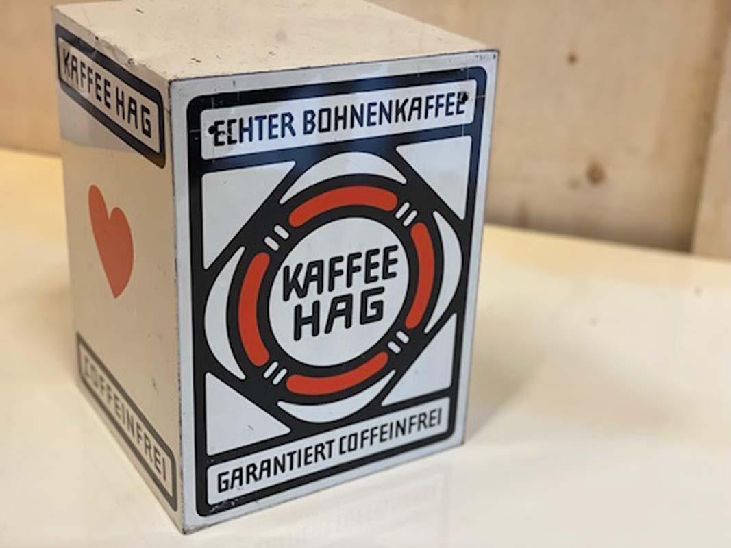 German Small Sheet Metal Cabinet from Kaffee Hag, 1950s
