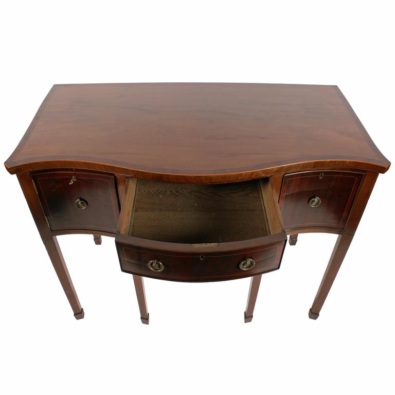Small 19th Century Sheraton Style Inlaid Mahogany Sideboard For Sale at 1stDibs