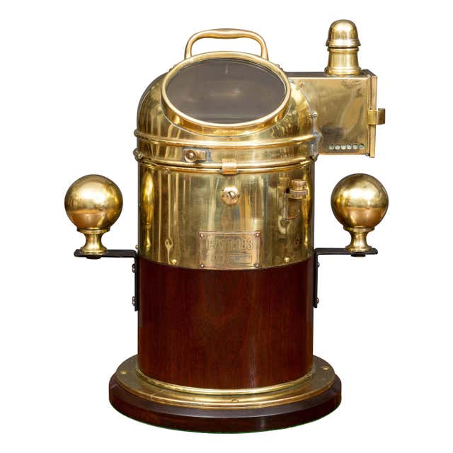 Small Ships Binnacle With Mahogany Base at 1stDibs