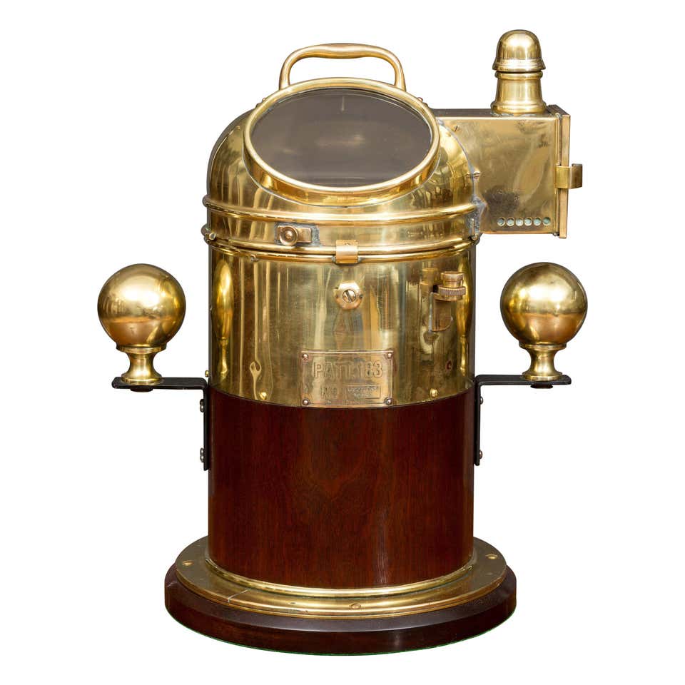 Small Ships Binnacle With Mahogany Base at 1stDibs