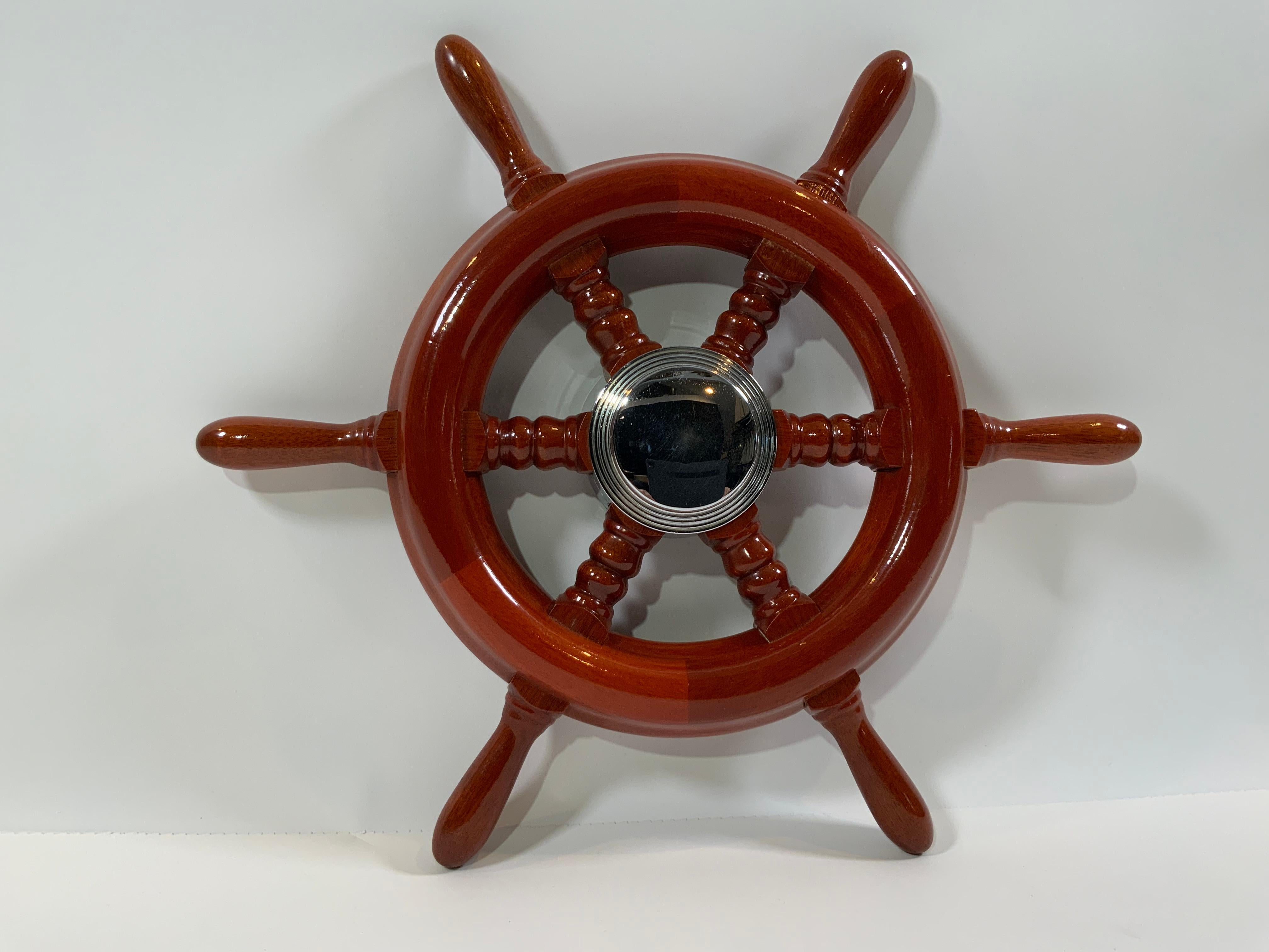 Varnished Small Ships Wheel For Sale