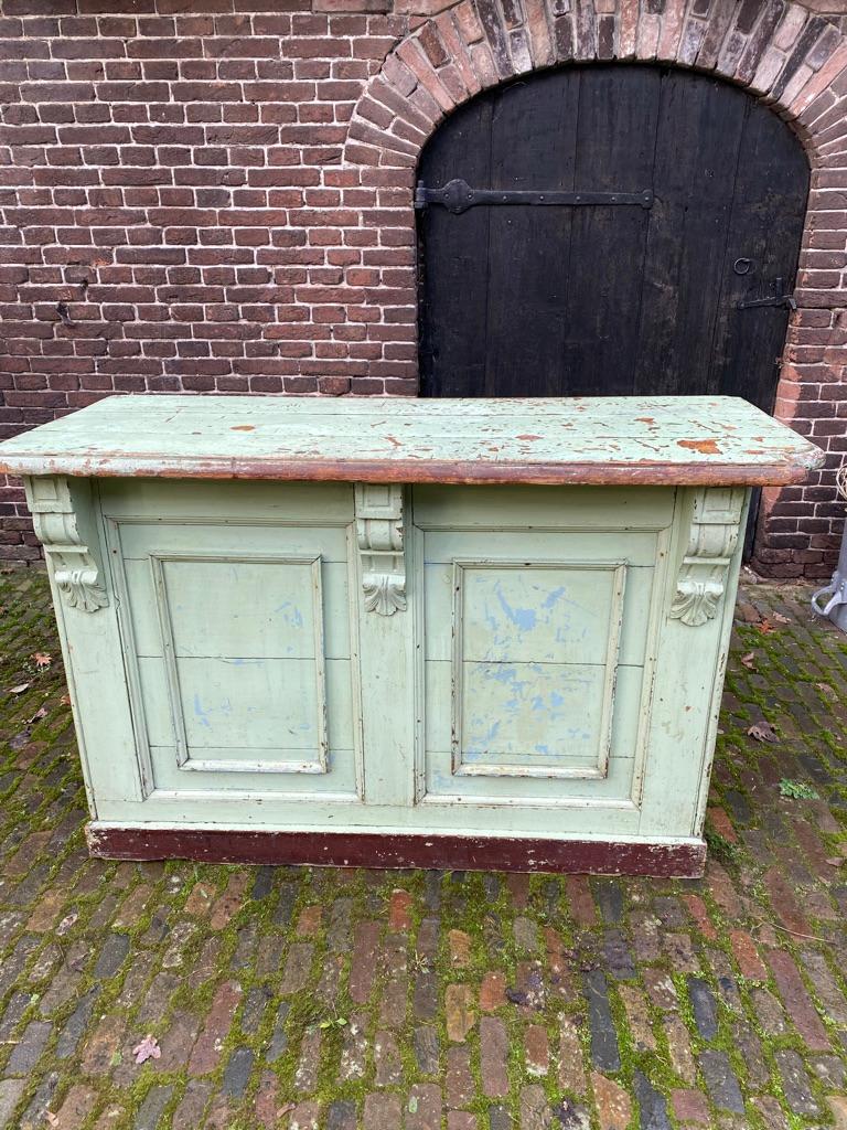 Carved Small Shop Counter / Bar, 1930's, France For Sale