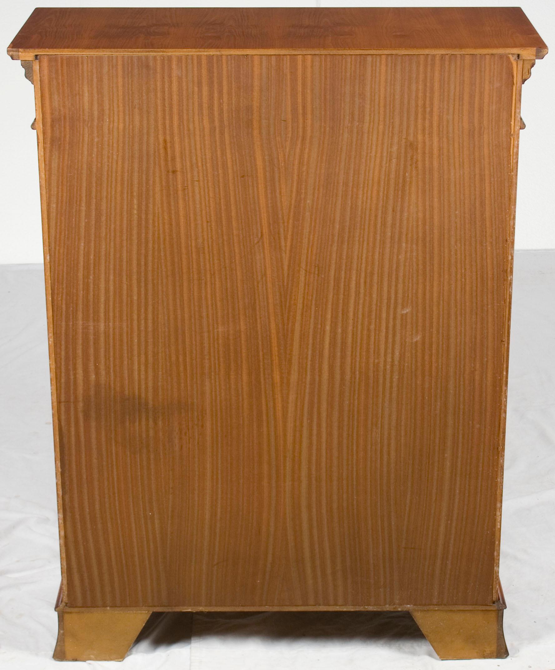 Mid-20th Century Small Short Open Yew Wood Adjustable Bookcase Bookshelf