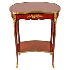 Antique Small Side Table, End of Sofa, Louis XV Style, 19th Century.