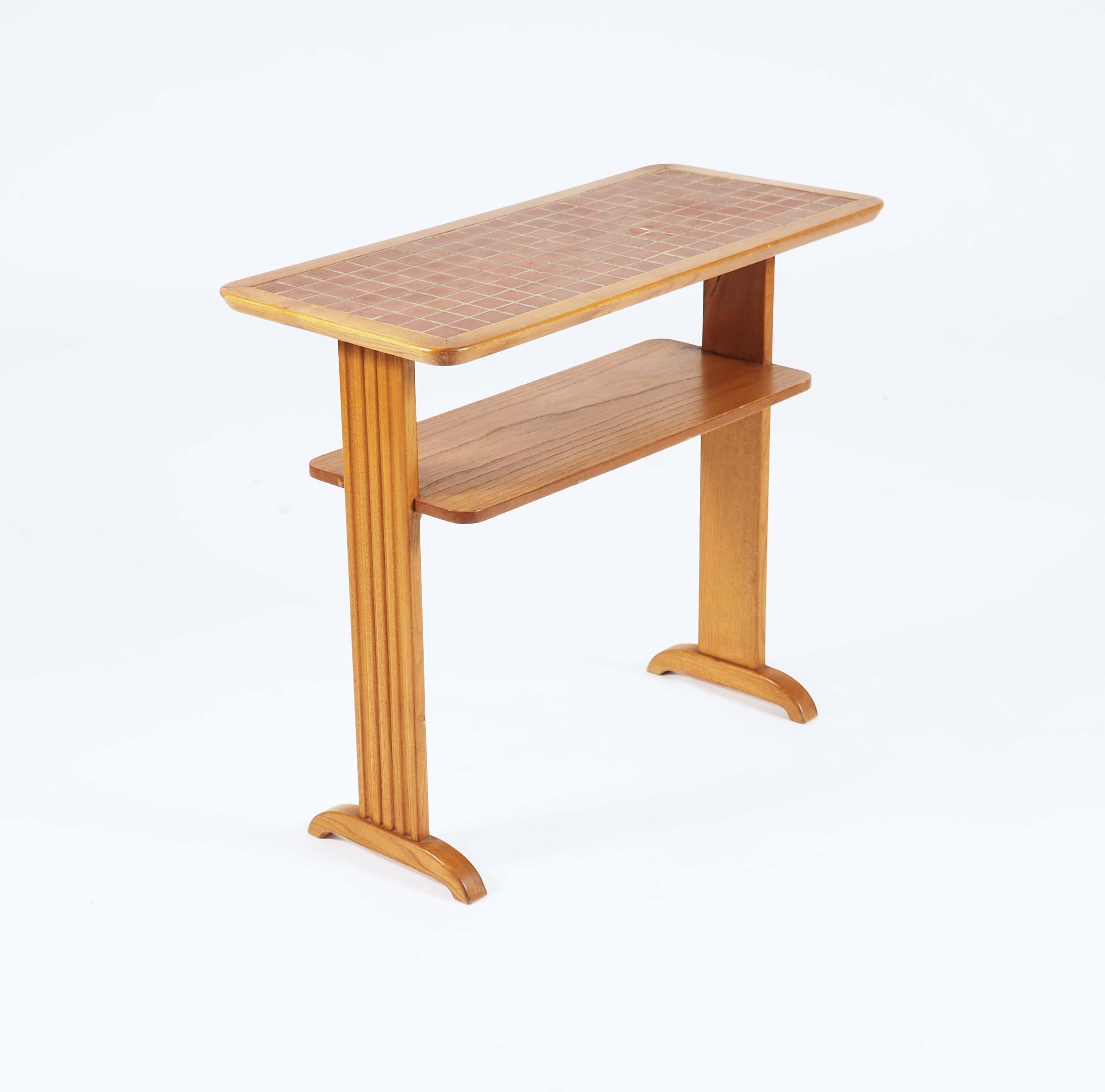 Swedish Small Side Table in Elmwood and 