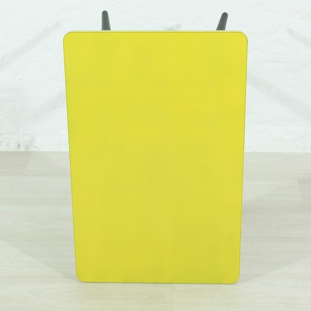 German Small Side Table in Yellow, 1950s For Sale