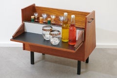 Small Side Table with Bar and Newspaper Tray the Pyramid by Ilse, Teak, 1960s