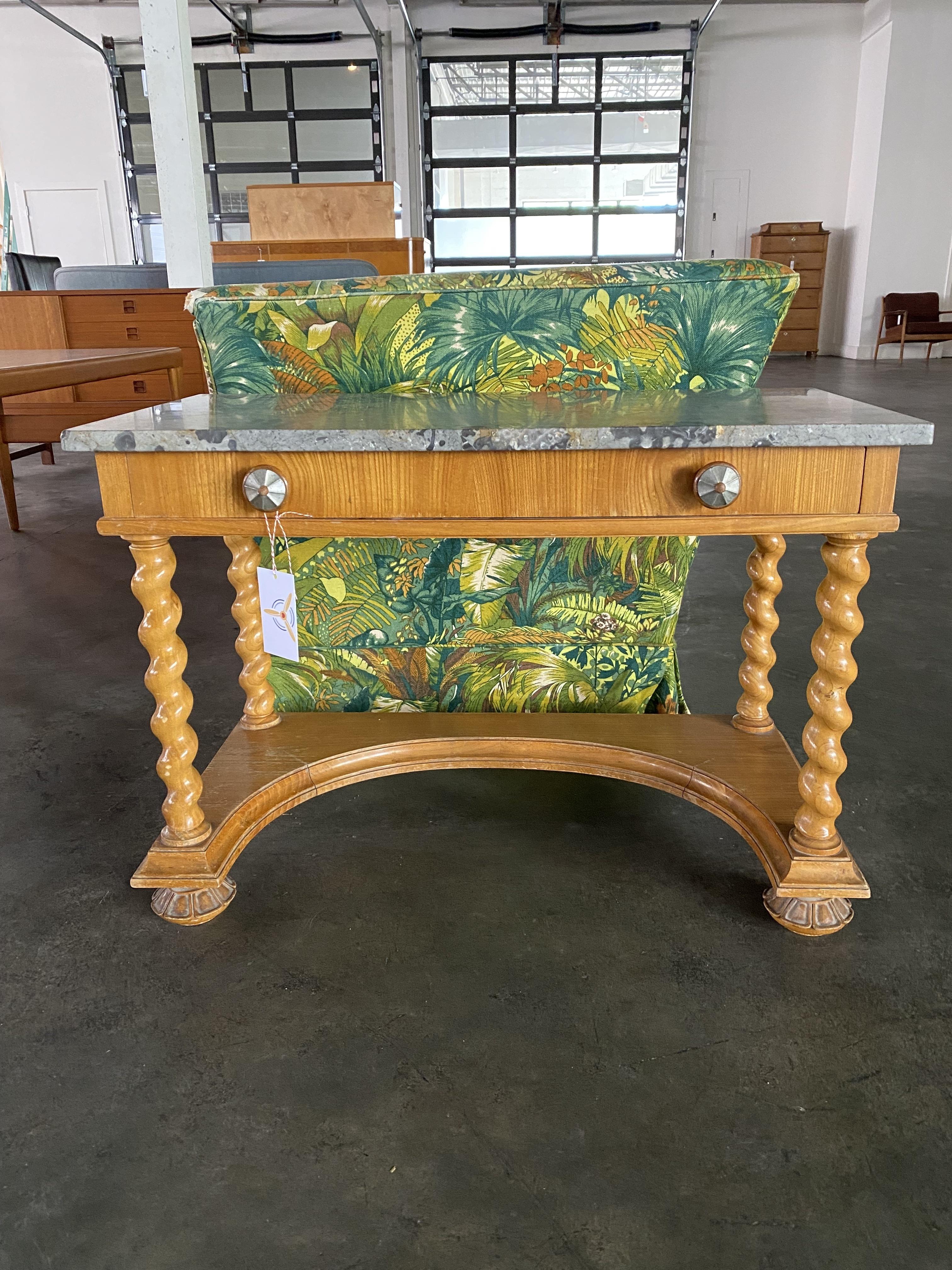 Early 20th Century Small Side Table with Marble Top