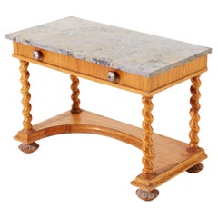 Small Side Table with Marble Top