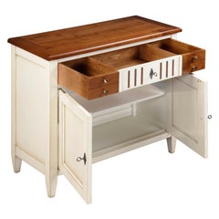 French Handcrafted Directoire Style 2-Door Cabinet in Solid Cherry Wood