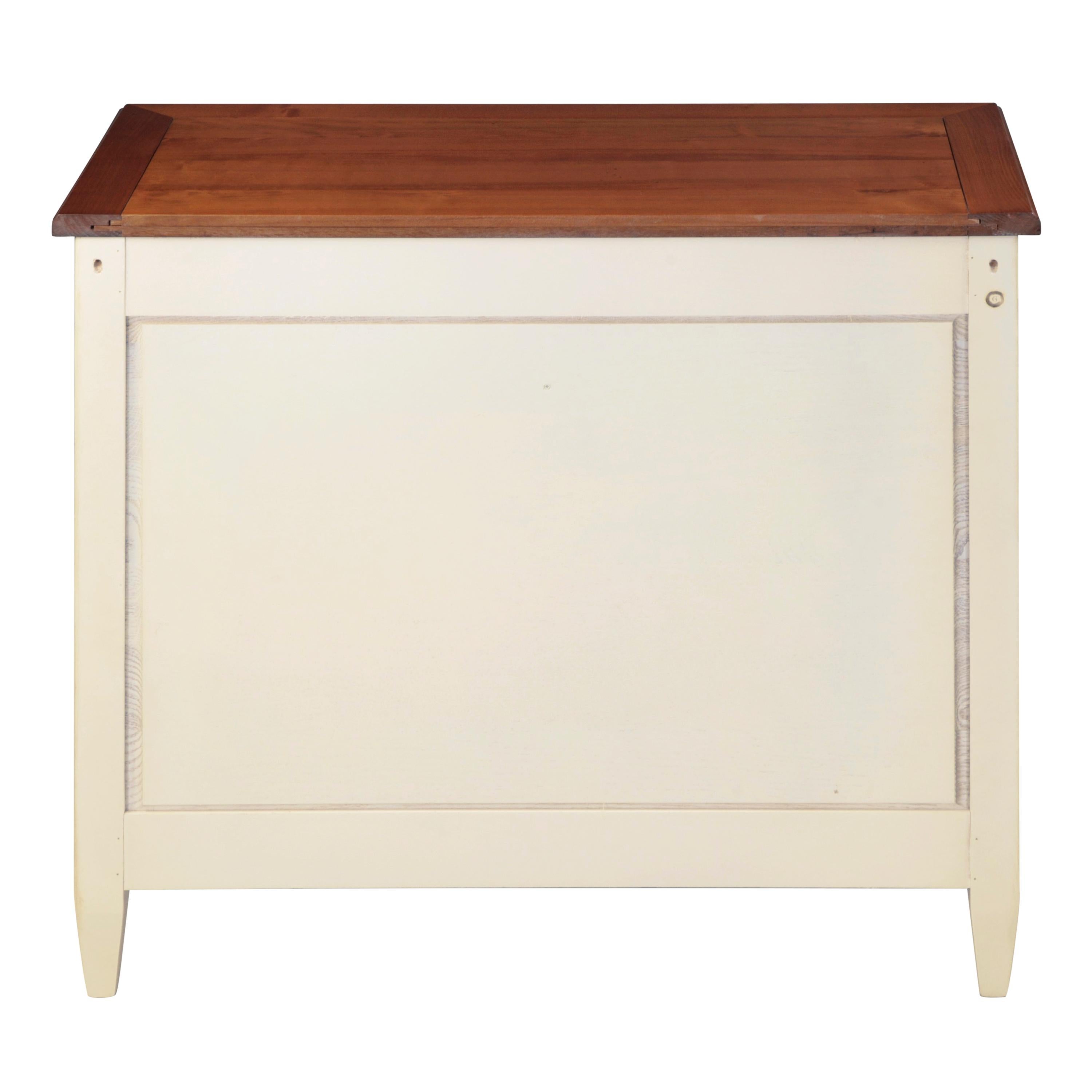 Hand-Crafted Small Sideboard in Solid Cherry and White-Cream Lacquered For Sale