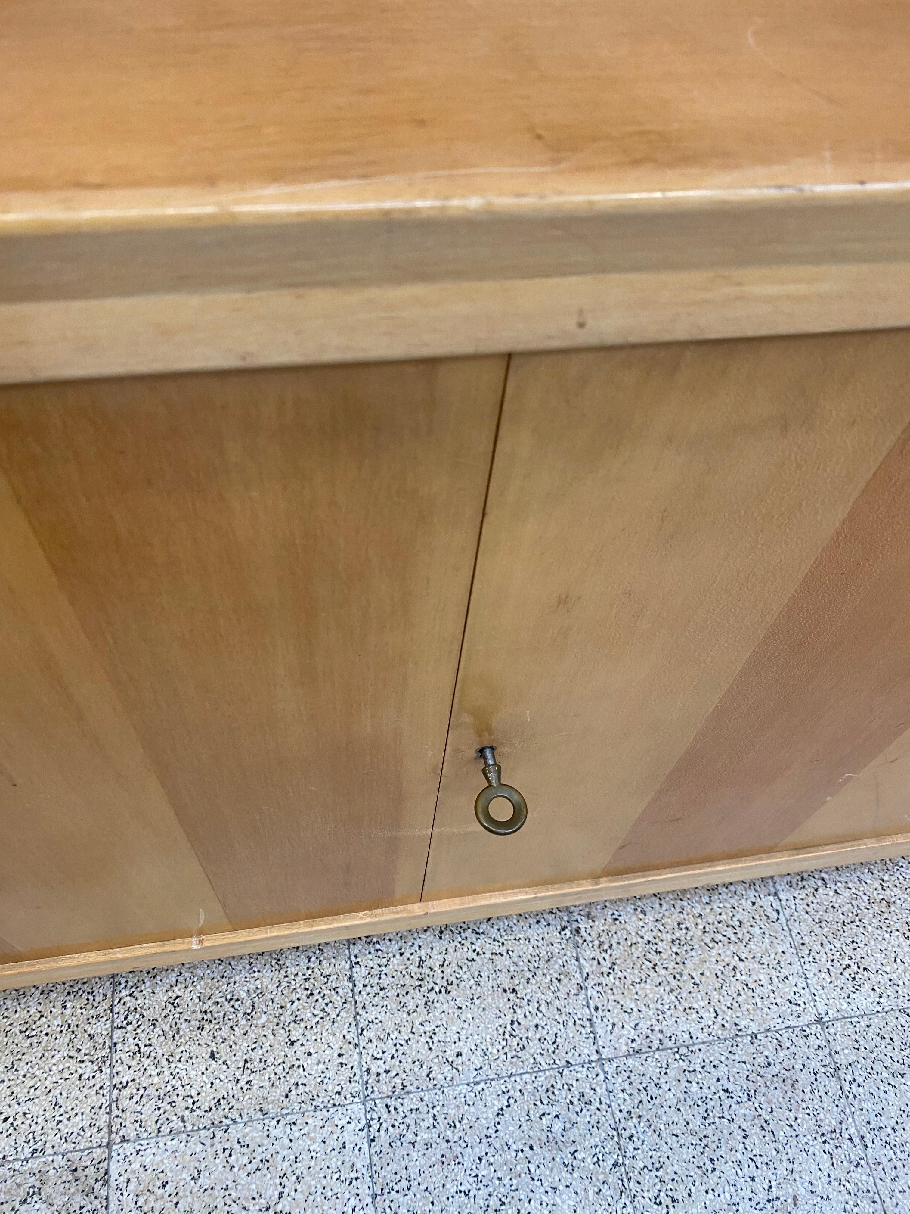 Small Sideboard in Stained Beech, circa 1950 in the Style of Gérard Guermonprez For Sale 2