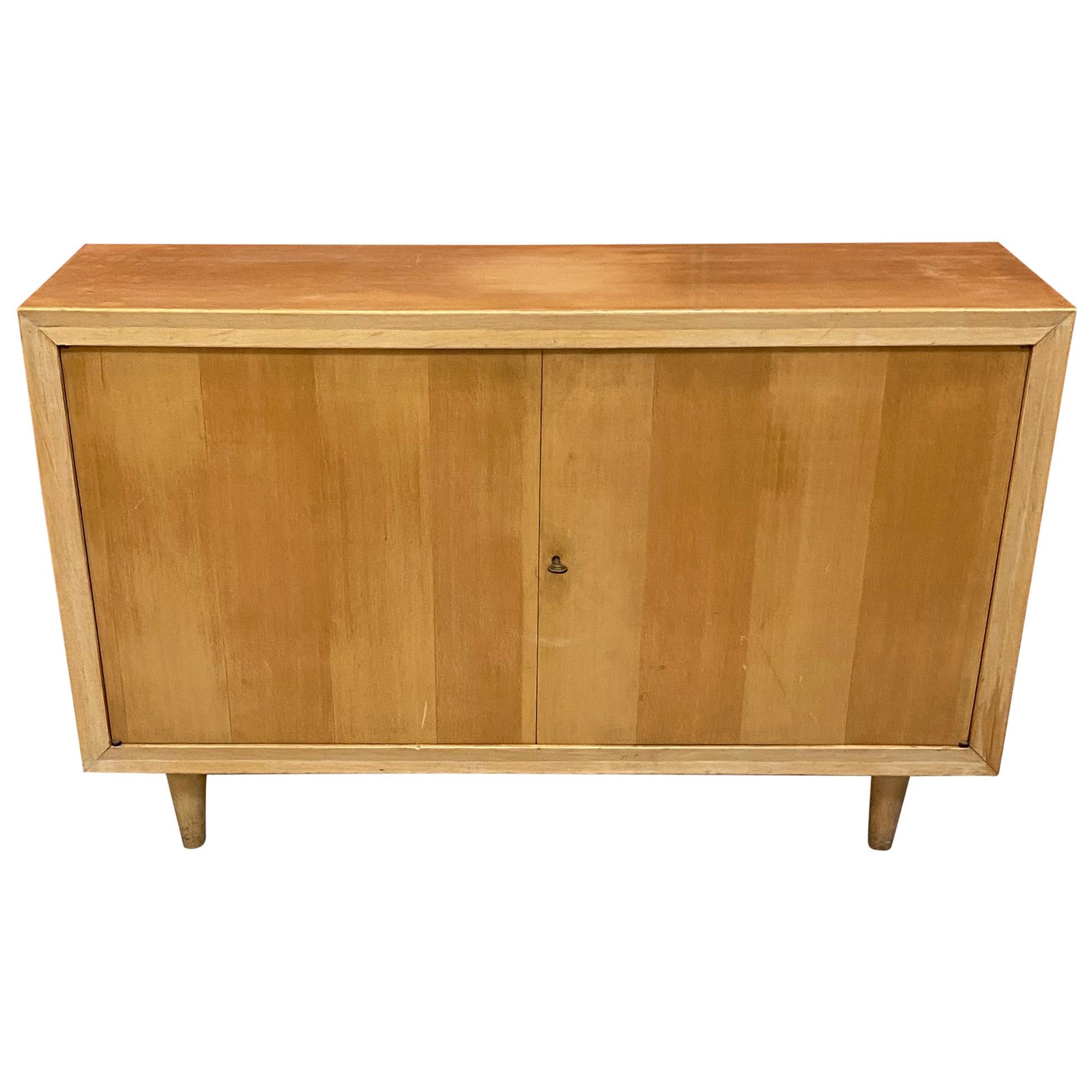 Small Sideboard in Stained Beech, circa 1950 in the Style of Gérard Guermonprez For Sale