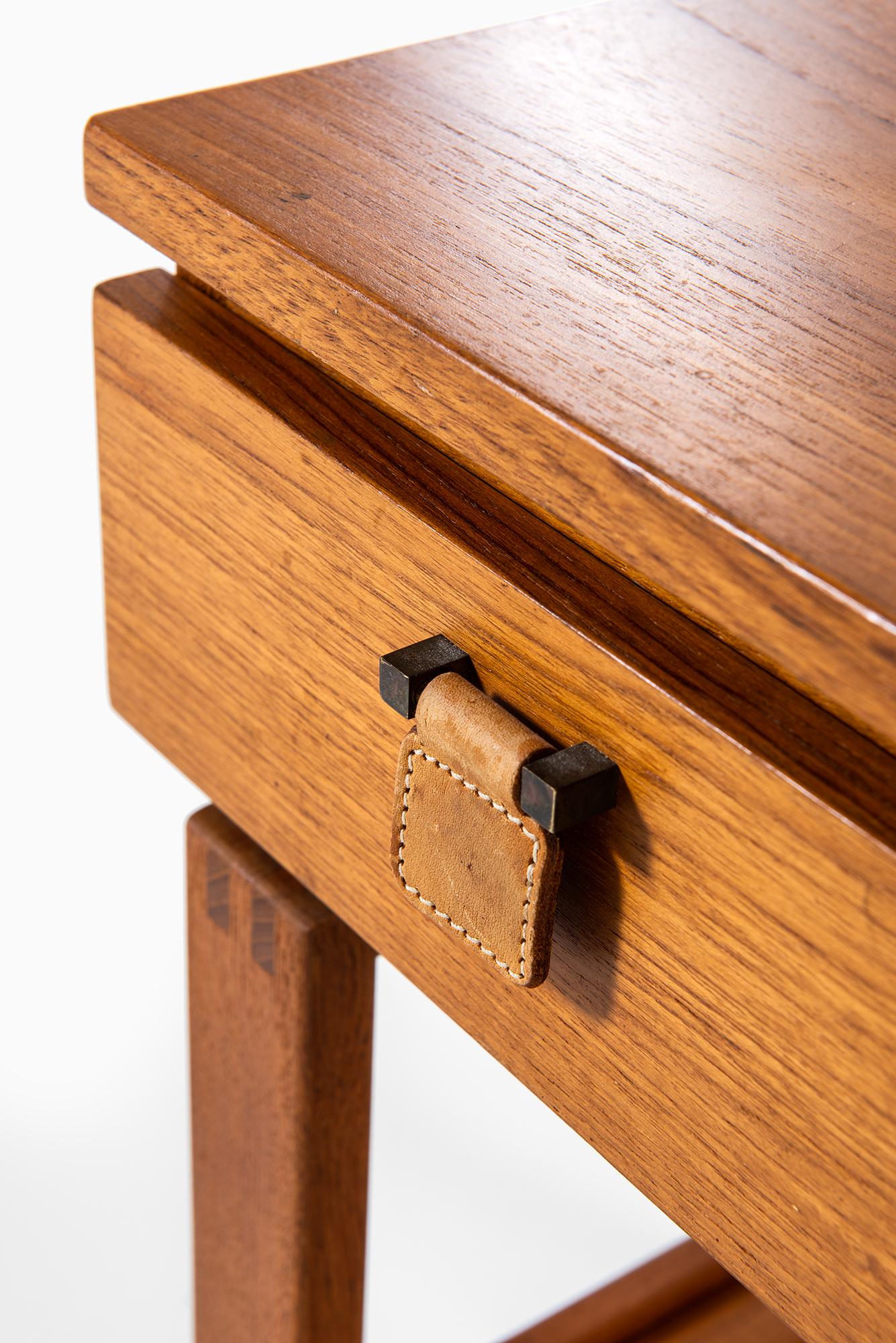 Swedish Small Sideboard in Teak and Leather Produced in Sweden