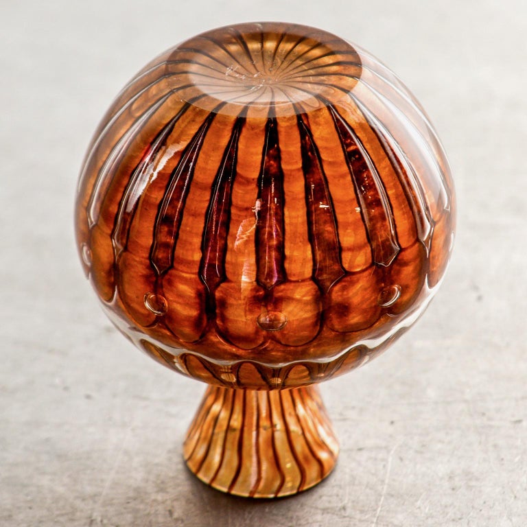 20th Century Small Signed Amber Color Verlys Vase