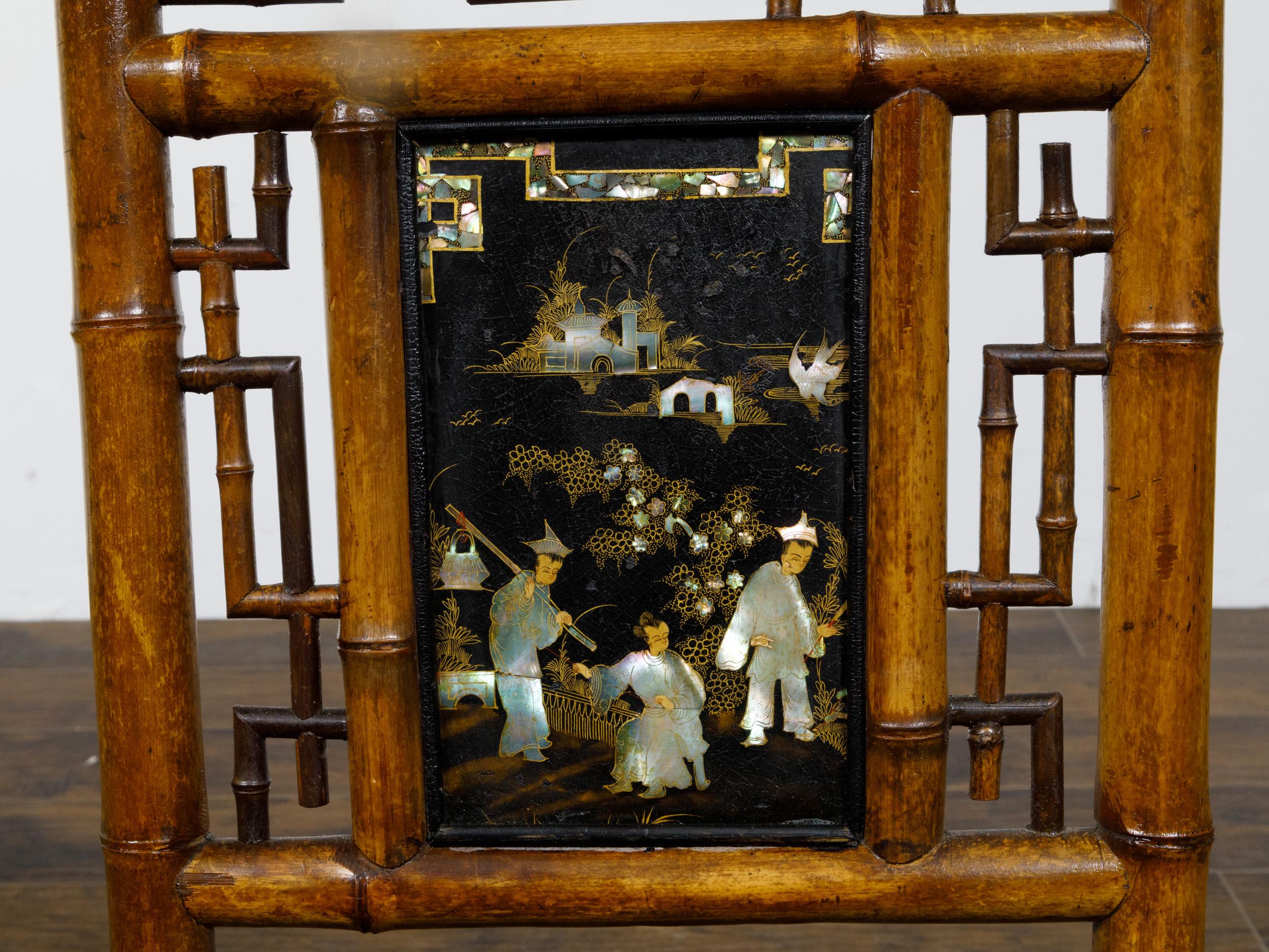 Petite chaise en bambou signée Perret et Vibert Fin 19ème siècle Chinoiserie en vente 4