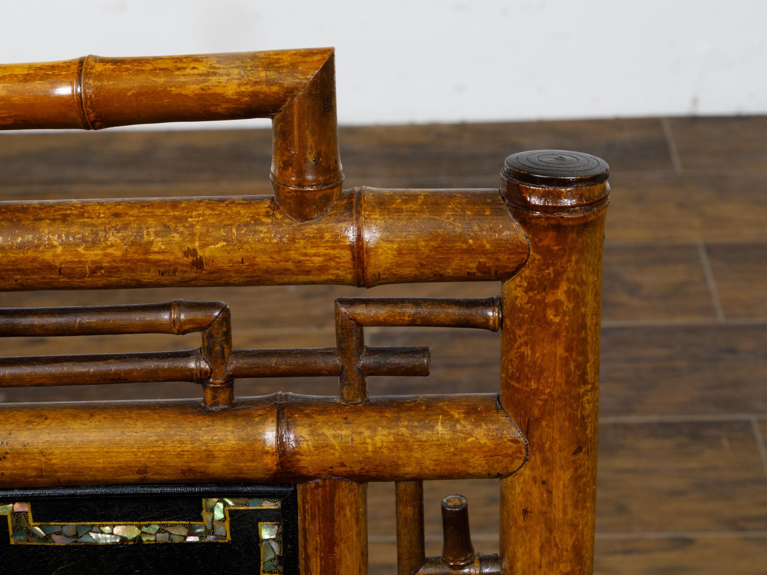 Petite chaise en bambou signée Perret et Vibert Fin 19ème siècle Chinoiserie en vente 5