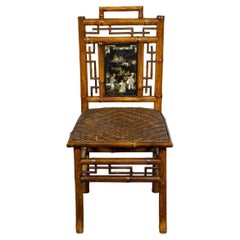 Petite chaise en bambou signée Perret et Vibert Fin 19ème siècle Chinoiserie