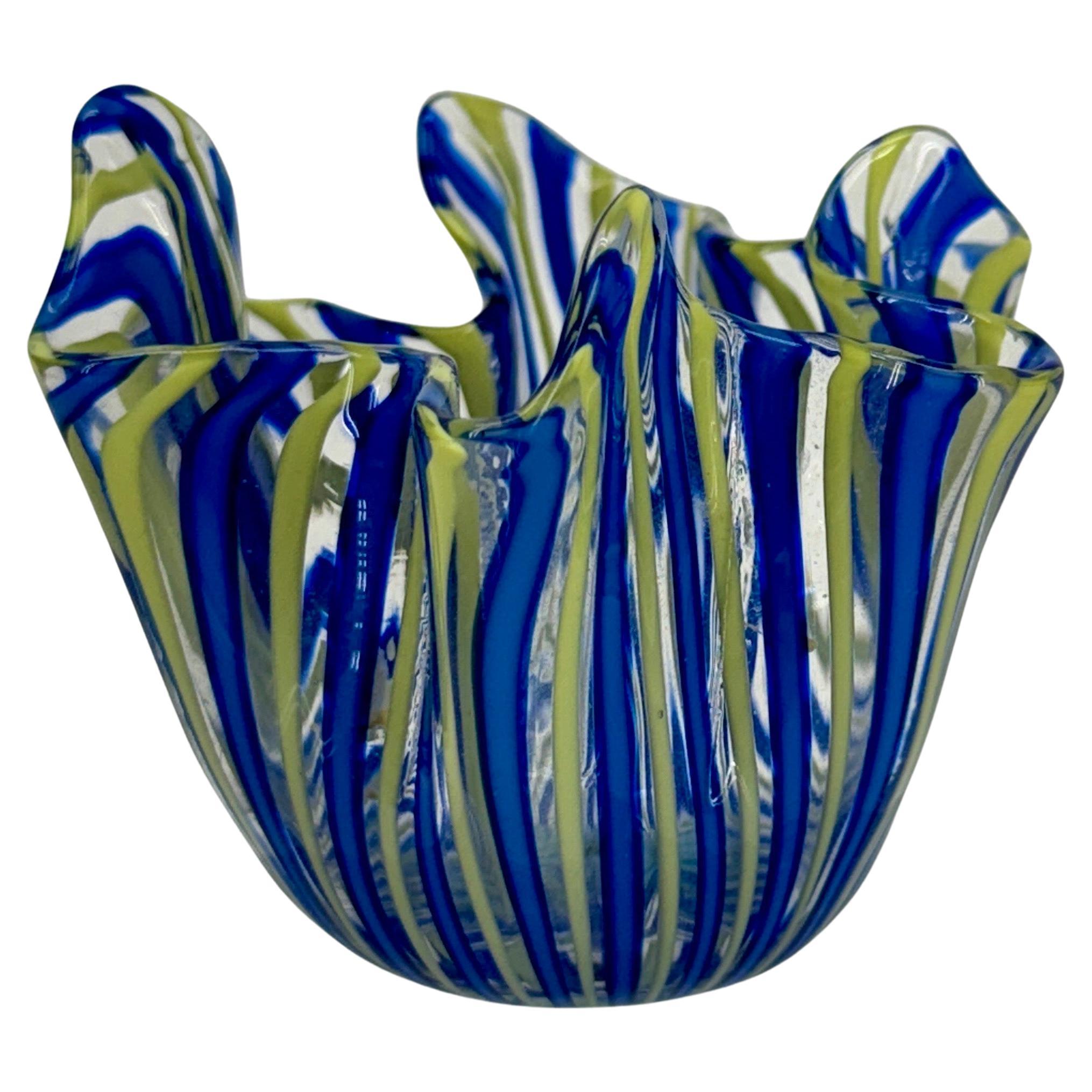 Small Signed Venini Fazzaletto Glass Handkerchief Vase