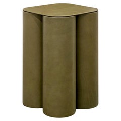 Small Silos Side Table in Green Leather Design by Studiopepe for Uniqka