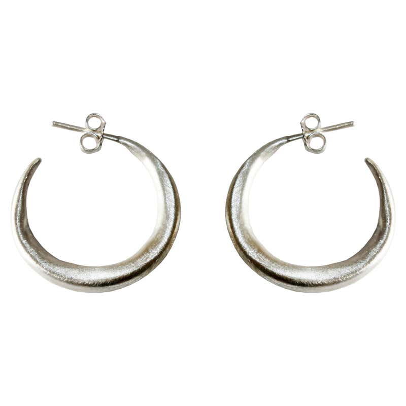 Solid Silver Hoop Earrings Small Flow Circle To Triangle For Sale At Solid silver hoop earrings small flow circle to triangle for sale at