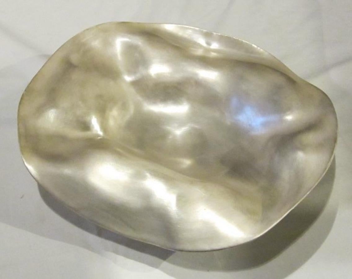 Italian Small Silver Leaf Organic Shape Bowl, Italy, Contemporary For Sale