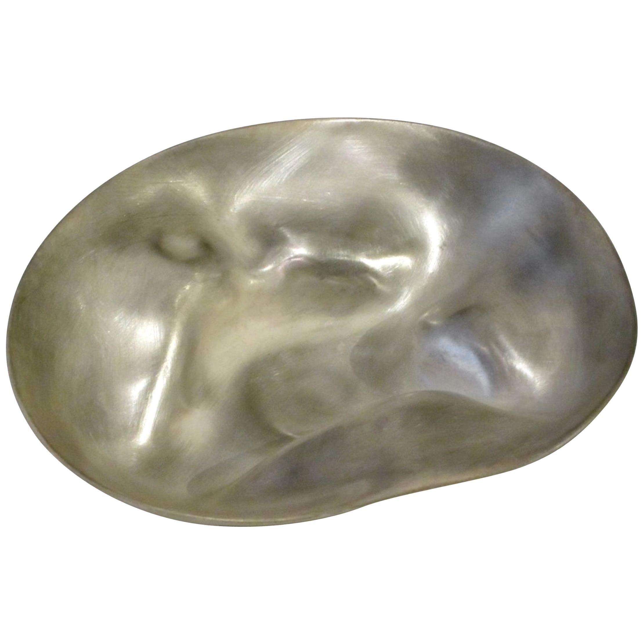 Small Silver Leaf Organic Shape Bowl, Italy, Contemporary For Sale