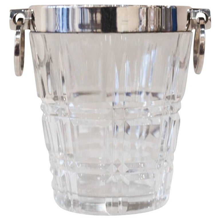 Small Silver Plated Glass Ice Bucket, circa 1890 at 1stDibs