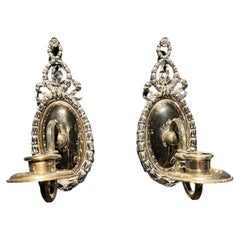 Small Silver Plated Sconces with One Light