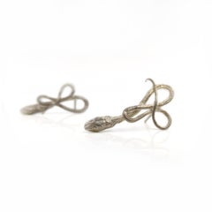 Small Silver Serpentine Earrings