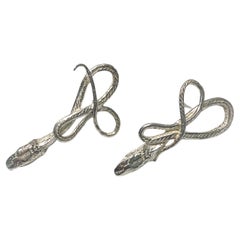 Small Silver Serpentine Earrings
