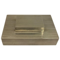 Antique Small Silver Stacking Boxes with Gilt Interior, London, 1919