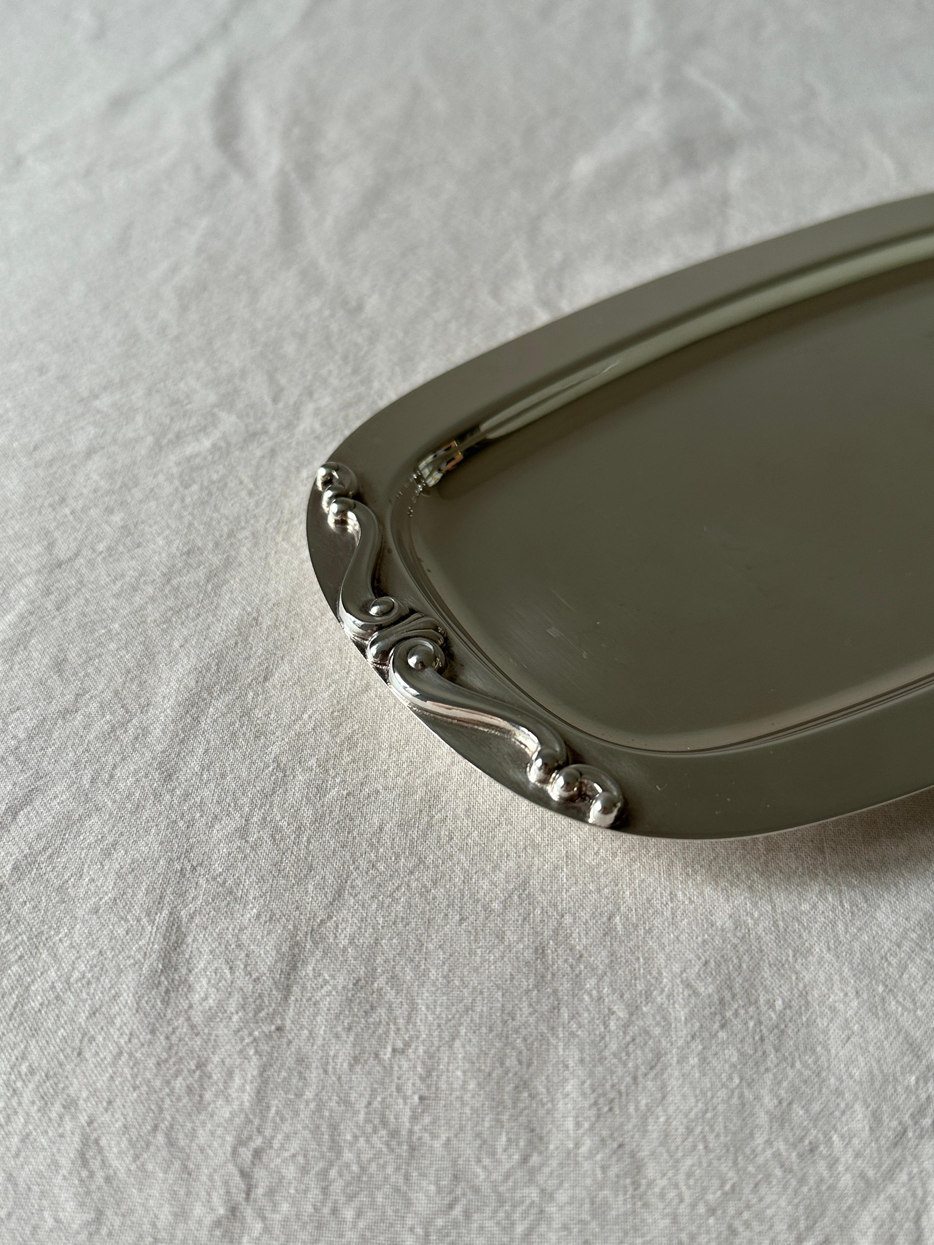 Hand-Crafted Small Silver Tray For Sale