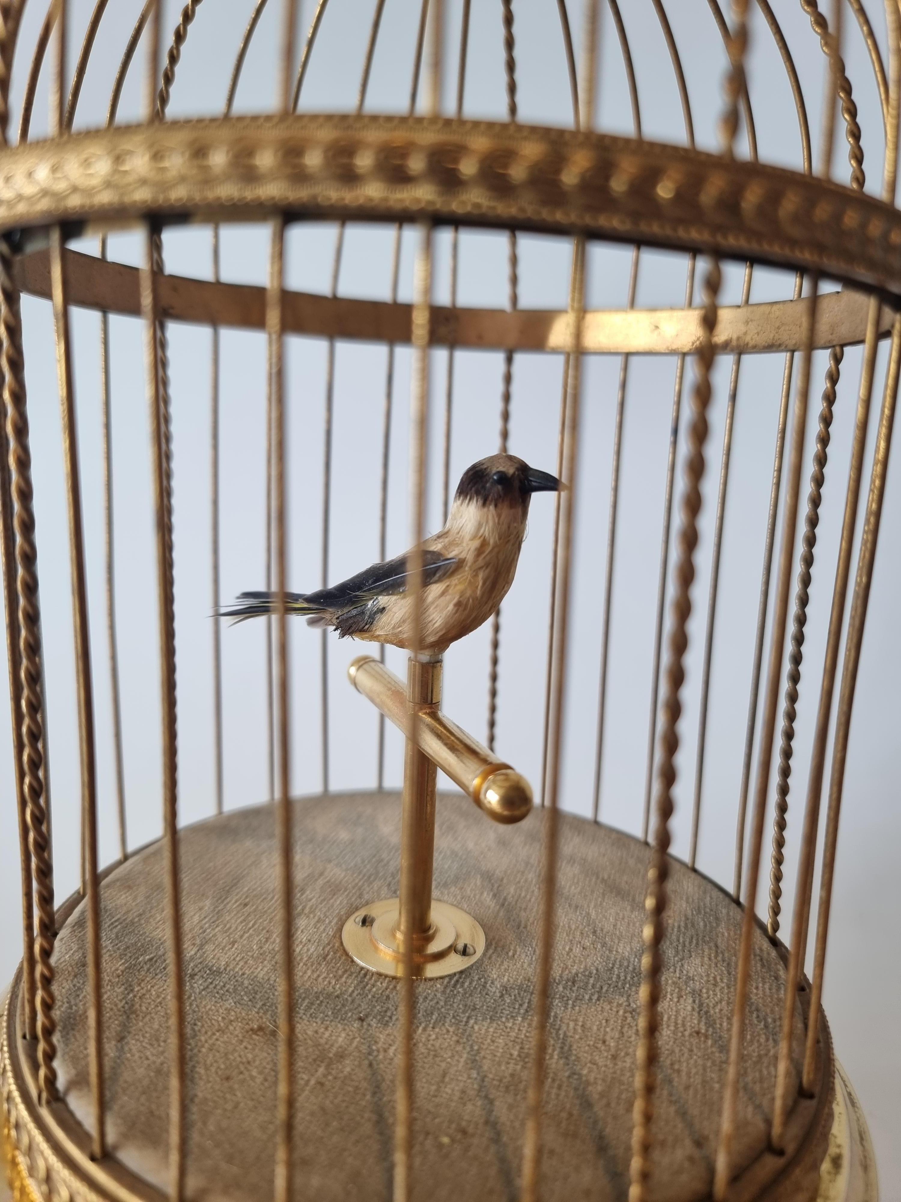 Swiss Small Singing Bird Cage by Reuge of Switzerland For Sale