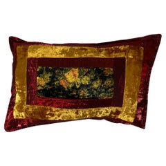 Small Single Hand Crafted Velvet And Silk Organza Pillow