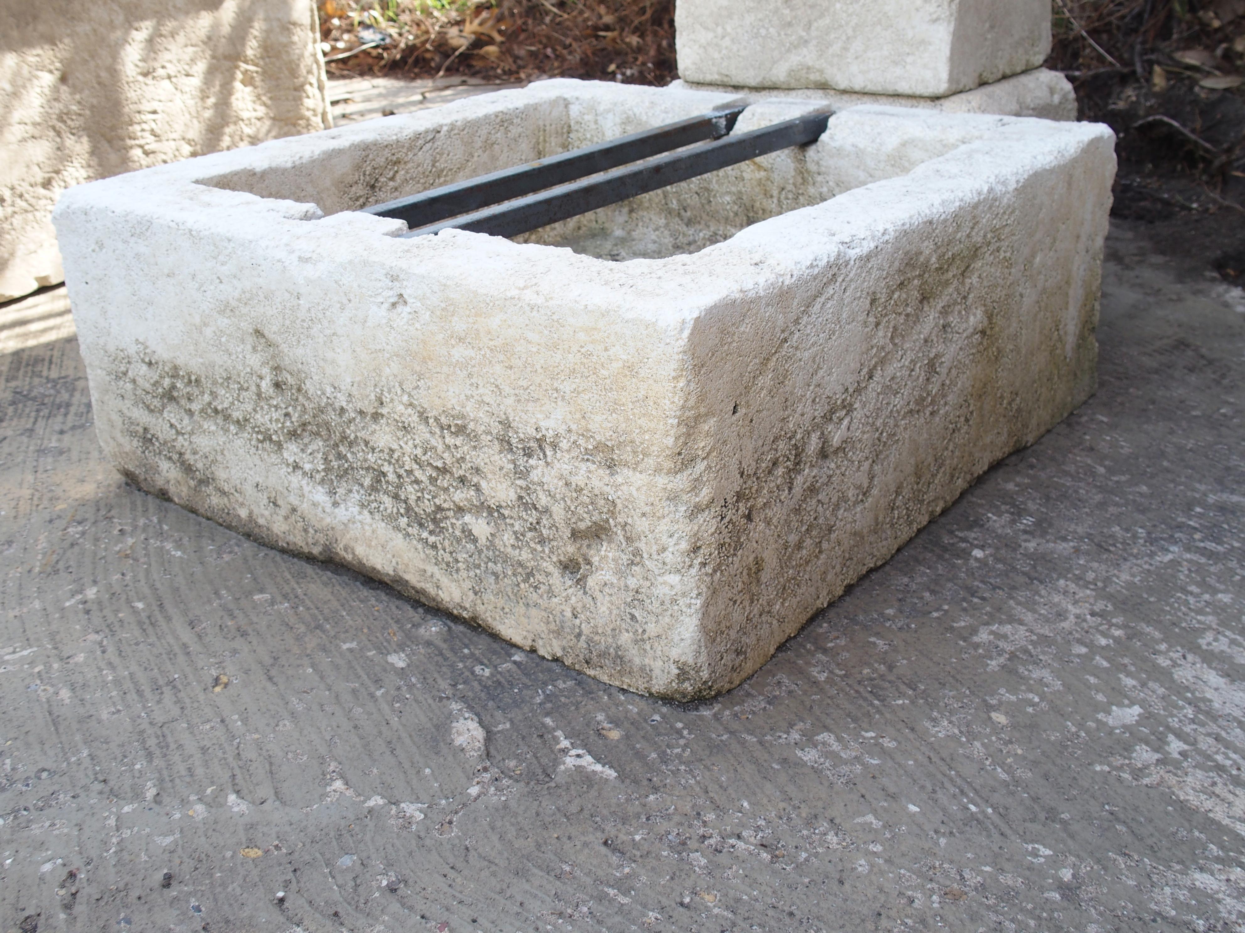 Small Single Pillar Freestanding Carved Limestone Fountain from Provence, France 4