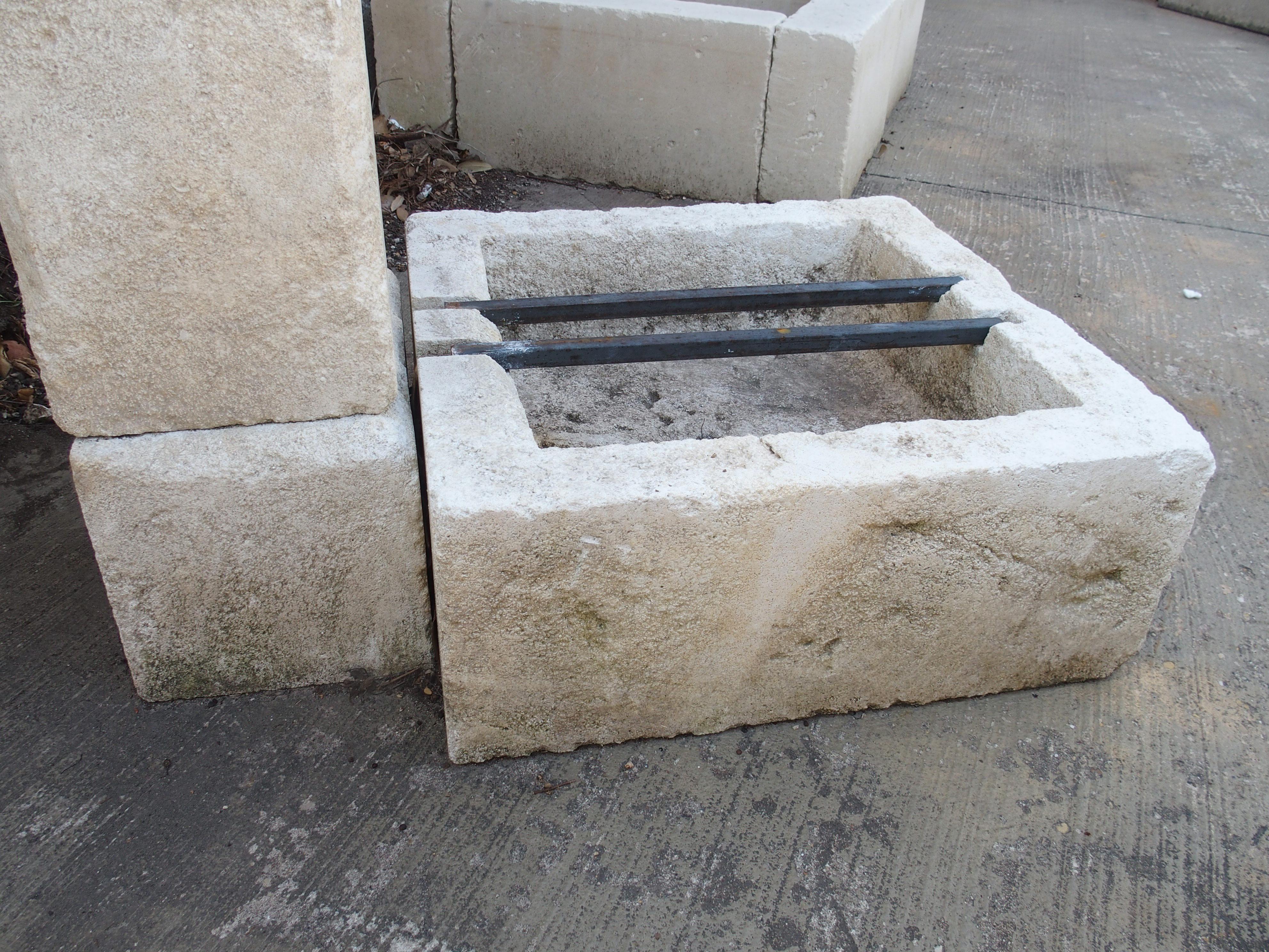 Small Single Pillar Freestanding Carved Limestone Fountain from Provence, France In Good Condition In Dallas, TX