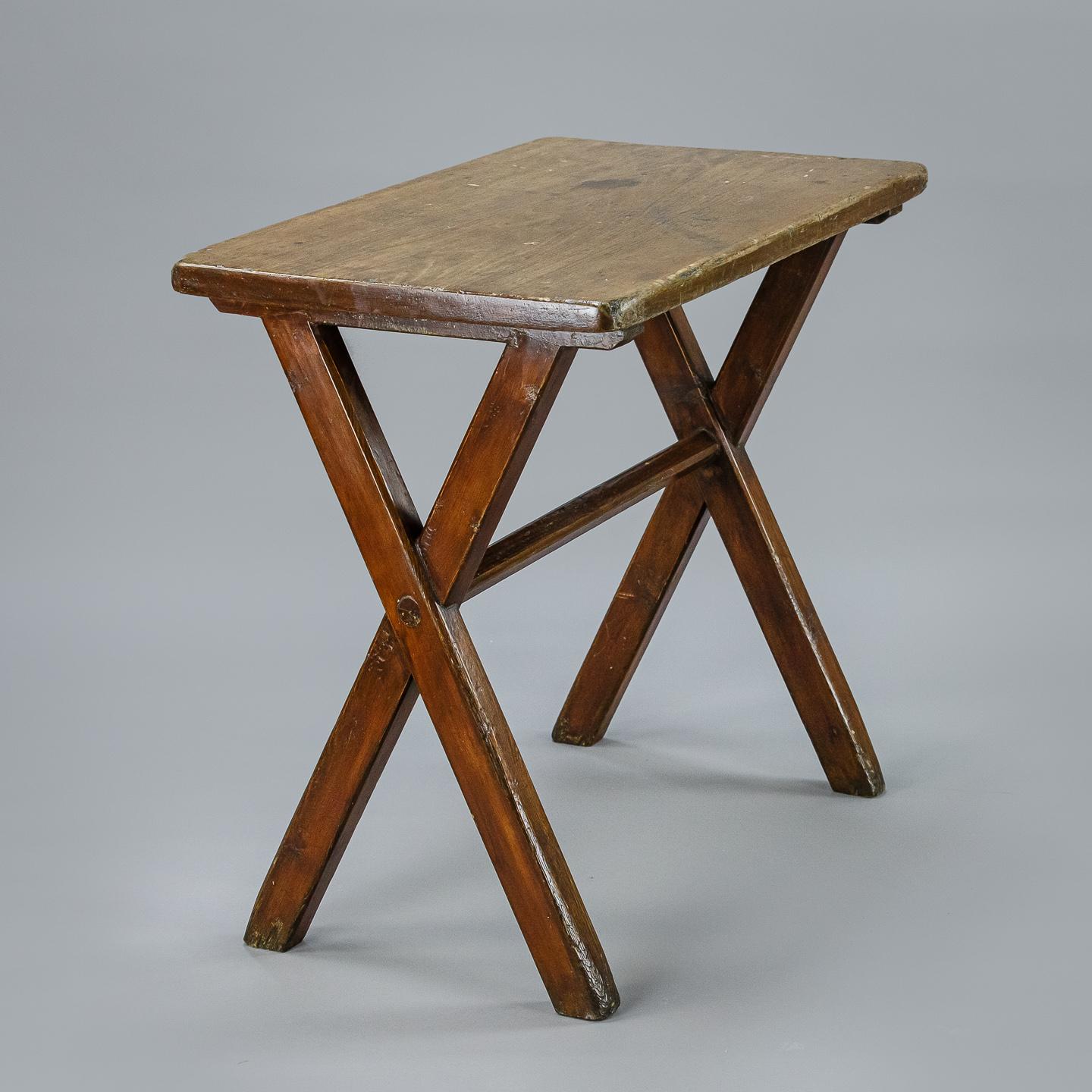 19th Century Small Single Plank X Frame Tavern Table