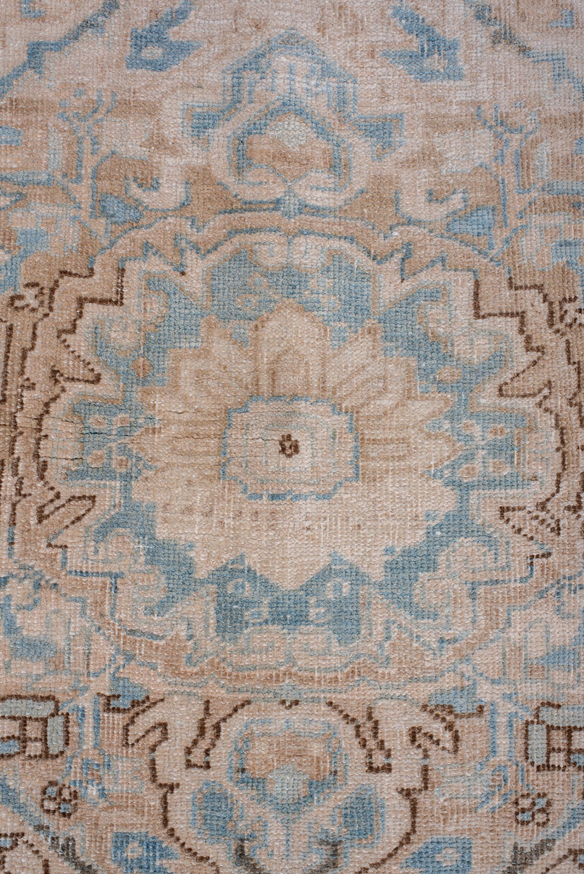 Hand-Knotted Small Size Antique Heriz Rug with a Muted Color Palette For Sale