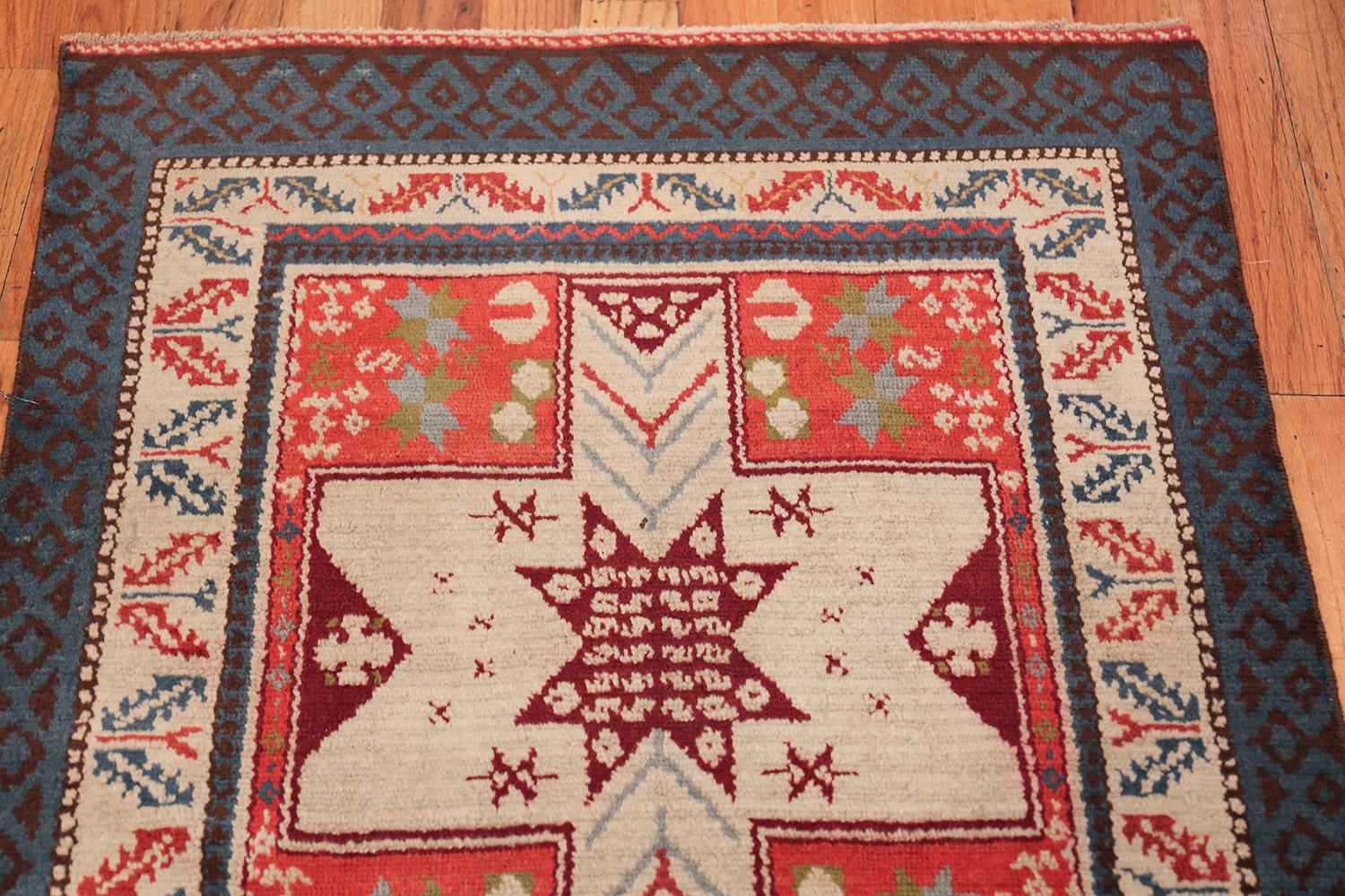 Hand-Knotted Small Size Antique Spanish Rug. Size: 3 ft x 5 ft 10 in (0.91 m x 1.78 m)