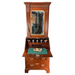 Antique Small Size Mid-18th Century Mahogany Bureau Bookcase or Cabinet